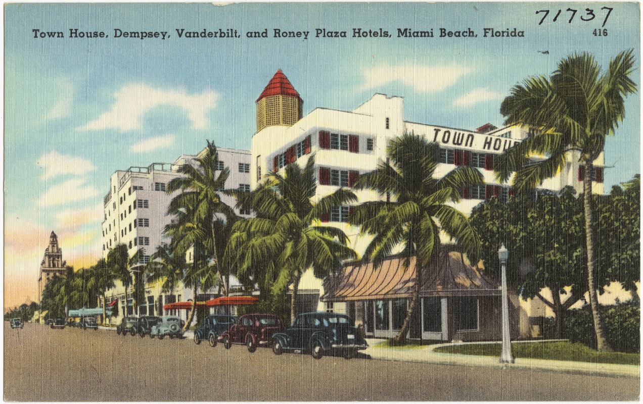 Town House, Dempsey, Vanderbilt, and Roney Plaza hotels, Miami Beach, Florida