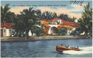 Palatial home along Indian Creek at Miami Beach, Florida