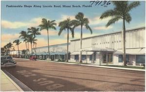 Fashionable shops along Lincoln road, Miami Beach, Florida