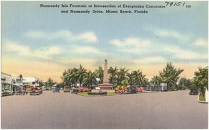Normandy Isle Fountain at intersection of Everglades Concourse and Normandy Drive, Miami Beach, Florida