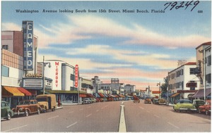 Washington Avenue looking south from 15th Street, Miami Beach, Florida