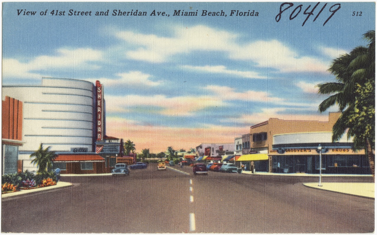 View of 41st Street and Sheridan Ave., Miami Beach, Florida