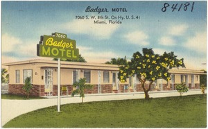 Badger Motel, 7060 S.W. 8th St. on Hy. U.S. 41, Miami, Florida