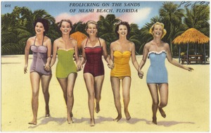 Frolicking on the sands of Miami Beach, Florida