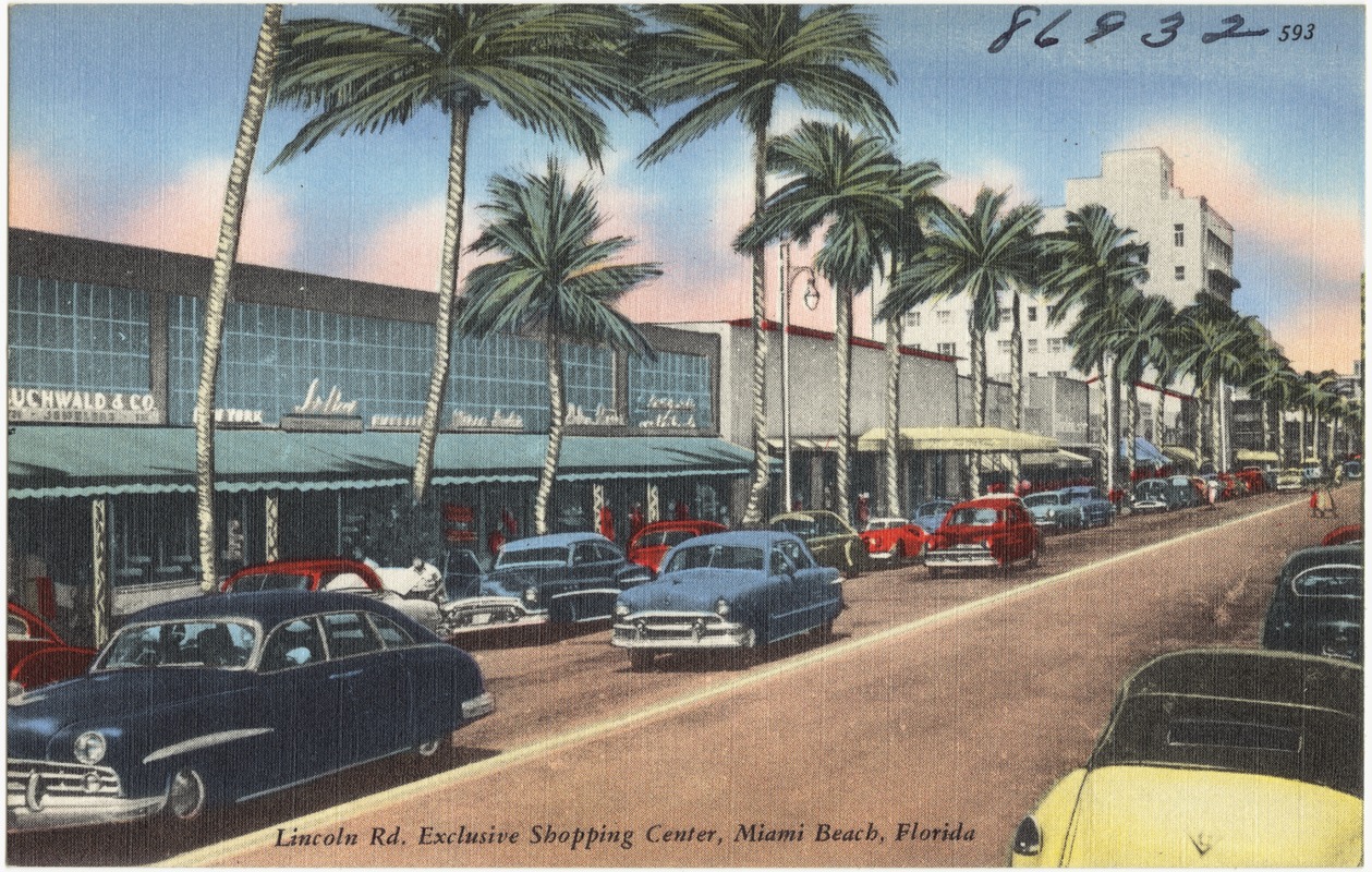 Lincoln Rd., Exclusive shopping center, Miami Beach, Florida