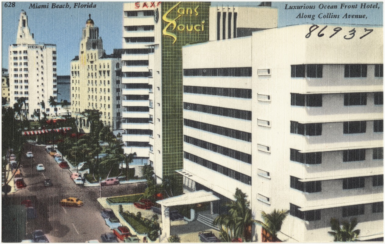 Miami Beach, Florida, luxurious ocean front hotel, along Collins Avenue