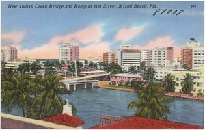 New Indian Creek Bridge and ramp at 61st Street, Miami Beach, Florida