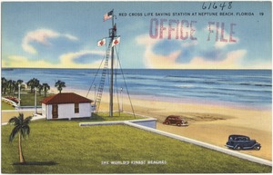 Red Cross life saving station at Neptune Beach, Florida, the world's finest beaches