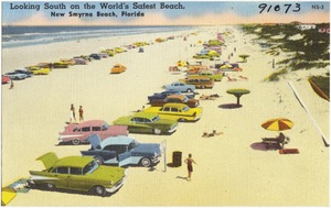 Looking south on the world's safest beach, New Smyrna Beach, Florida