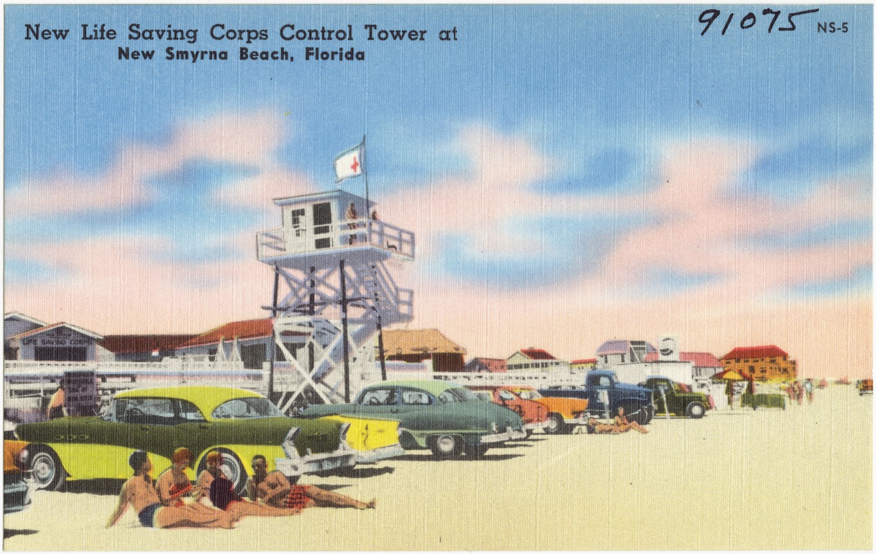 New life saving corps control tower at New Smyrna Beach, Florida