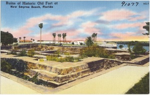 Ruins of historic old fort at New Smyrna Beach, Florida