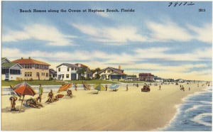 Beach homes along the ocean at Neptune Beach, Florida