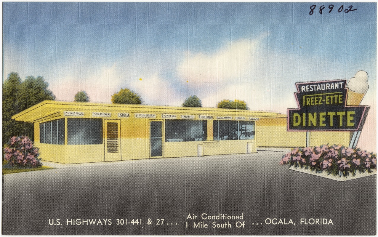 Restaurant Freeze-ette Dinette, air-conditioned, U.S. highways 301-441 and 27, 1 mile south of Ocala, Florida