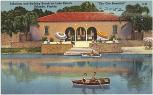 Solarium and bathing beach on Lake Estelle. Orlando, Florida, "the city beautiful"