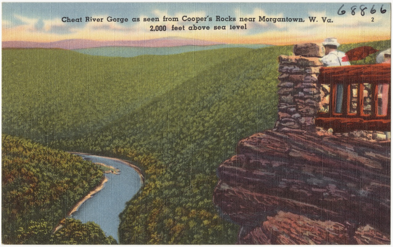 Cheat River Gorge as seen from Cooper's Rocks near Morgantown, W. Va., 2,000 feet above sea level
