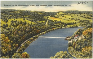 Looking up the Monongahela River from Dorseys Knob, Morgantown, W. Va.