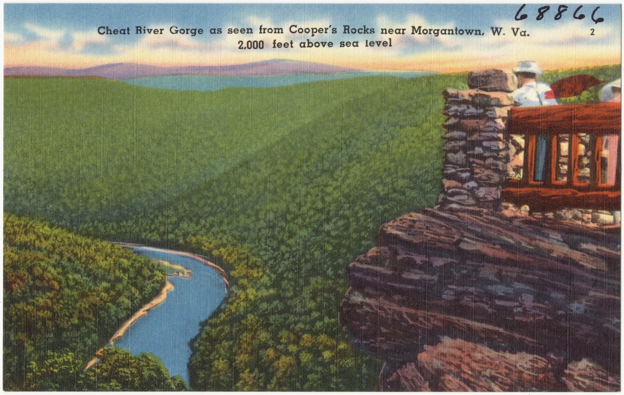 Cheat River Gorge as seen from Cooper's Rocks near Morgantown, W. Va., 2,000 feet above sea level
