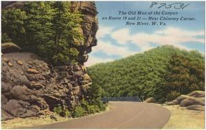 The Old Man of the canyon on Route 19 and 21 -- Near Chimney Corner, New River, W. Va.