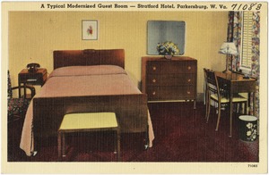 A typical modernized guest room -- Stratford Hotel, Parkersburg, W. Va.