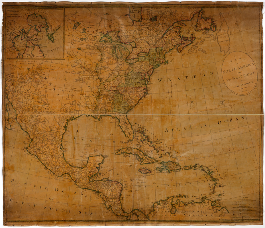 A map of North America and the West Indies