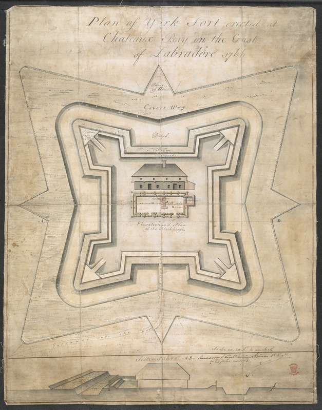 Plan of York Fort erected at Chateaux bay on the Coast of Labradore 1766