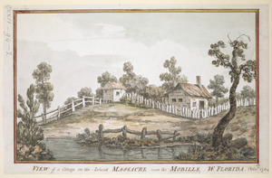 VIEW of a Cottage on the Island MASSACRE near the MOBILLE W. FLORIDA. Oct.r 1764