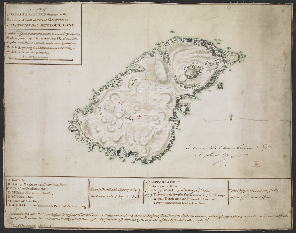 PLAN of CARBONERA ISLAND situated at the Entrance of CARBONERA HARBOUR in CONCEPTION BAY NEWFOUNDLAND