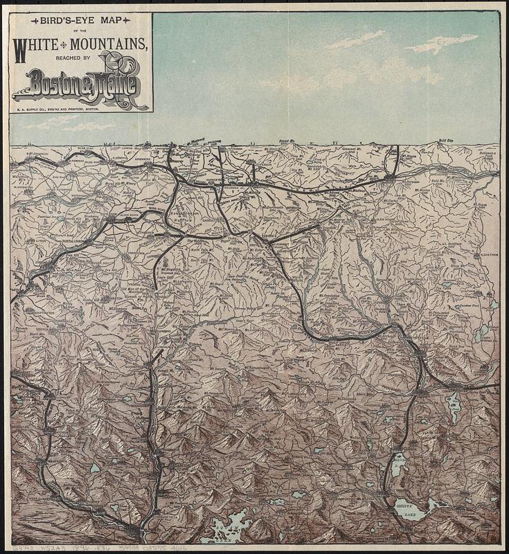 Bird's-eye map of the White Mountains reached by Boston & Maine R.R.