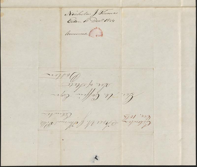 Nicholas Thomas to George Coffin, 10 December 1844 - Digital Commonwealth