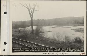 Flooded meadow land above Otis Co., mill pond, east side, looking southwest from Ware-Gilbertville Highway, 1/2 mile above Ware Foundry Co., Ware River, Ware, Mass., 3:00 PM, Apr. 11, 1931