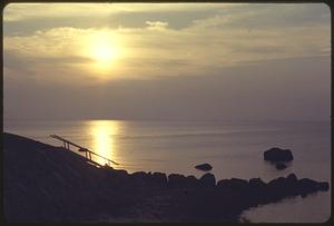 Sunset from rocky shore