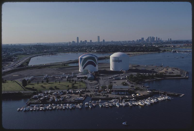 Boston Gas tanks, Dorchester waterfront Digital Commonwealth