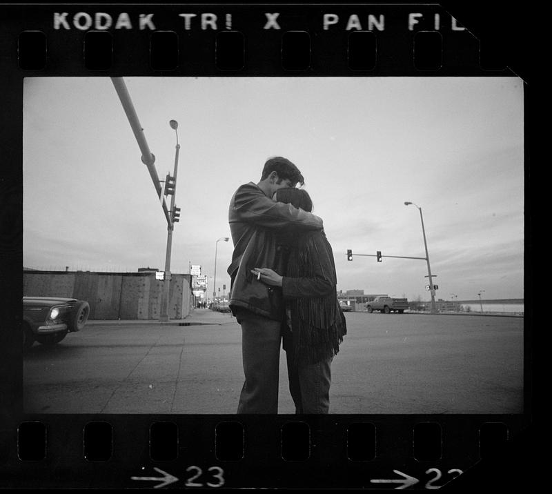 A couple embracing, Anchorage, Alaska