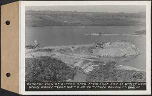 Contract No. 108, Utility Wharves, Quabbin Reservoir, Ware, general view of borrow area from east end of Winsor Dam, Ware, Mass., Sep. 28, 1940