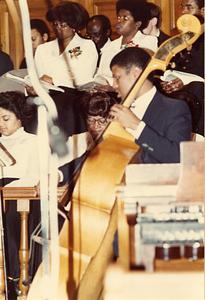 St Paul AME's Messiah, bass player Martin Davidson, 1982