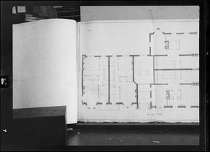 Copy negative of ca. 1875 floor plan of Hotel Vendome, Boston, Massachusetts