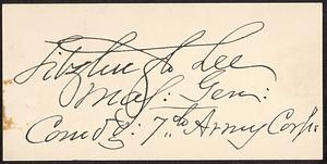 Autograph of Fitzhugh Lee