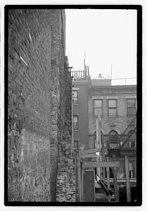 Closeup of a brick building