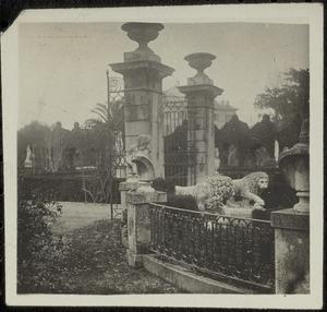 Gate to "Courtyard of the Lions" at Monforte Garden, Valencia, Spain, n.d.