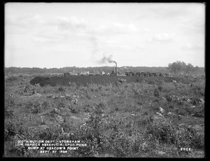 Distribution Department, Low Service Spot Pond Reservoir, dump at Deacon's Point, from the west, Stoneham, Mass., Sep. 27, 1899