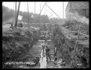 Distribution Department, Low Service Spot Pond Reservoir, conduit trench, Dam No. 4, Section 6, from the north, Stoneham, Mass., Oct. 11, 1899