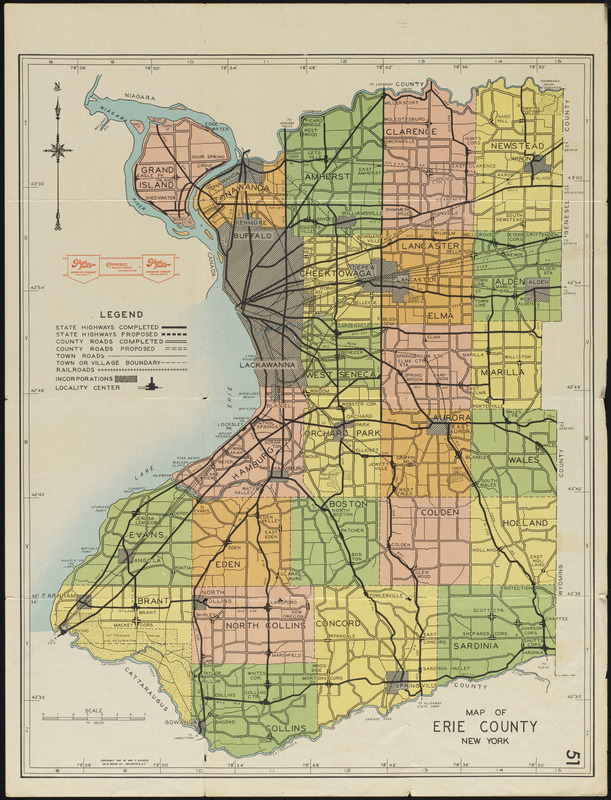 Map of Erie County, New York Digital Commonwealth