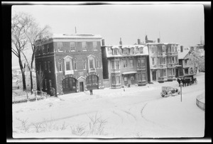 The fire house opposite 42 Highland Ave., Roxbury, a sunny day in January