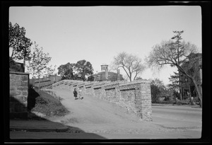 The new wall, an E. R. A. project, constructed April 1935. Corner of Highland Avenue and Centre St., Roxbury, Mass.