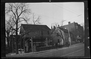 Roxbury, remodeling the Claus residence for the "Pioneer Grocery Store," corner of Roxbury and Elmwood Streets