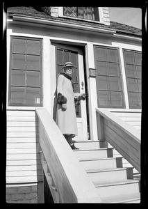 Ocean Park, Maine, Mrs. Christine Hutchinson at the door of her cottage