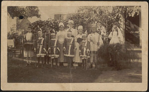 Sunday school play, boys and girls in costume