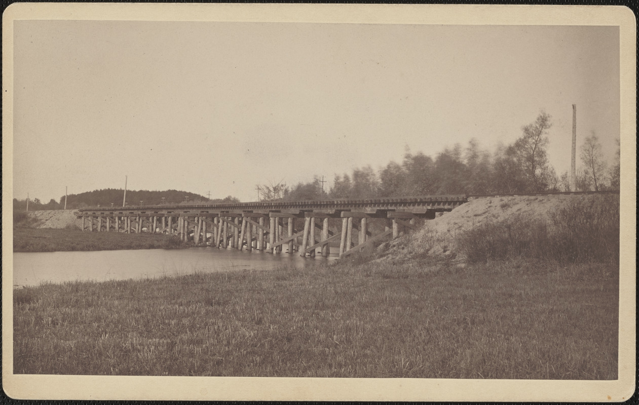 Wooden railroad bridge
