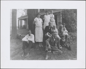 Lizzie Drury Campbell and family at Campbell house on Pelham Island