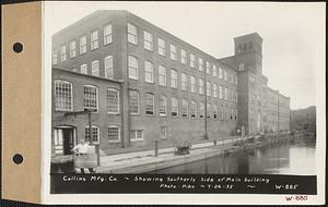 Collins Manufacturing Co., showing southerly side of main building, Wilbraham, Mass., Jul. 24, 1935